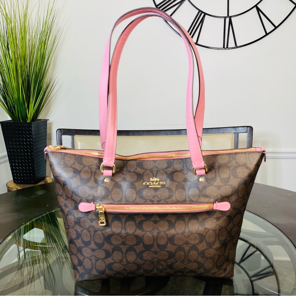 Coach Gallery Tote in Signature Canvas Large Size Brown Bag Women 79609 - Picture 2 of 16